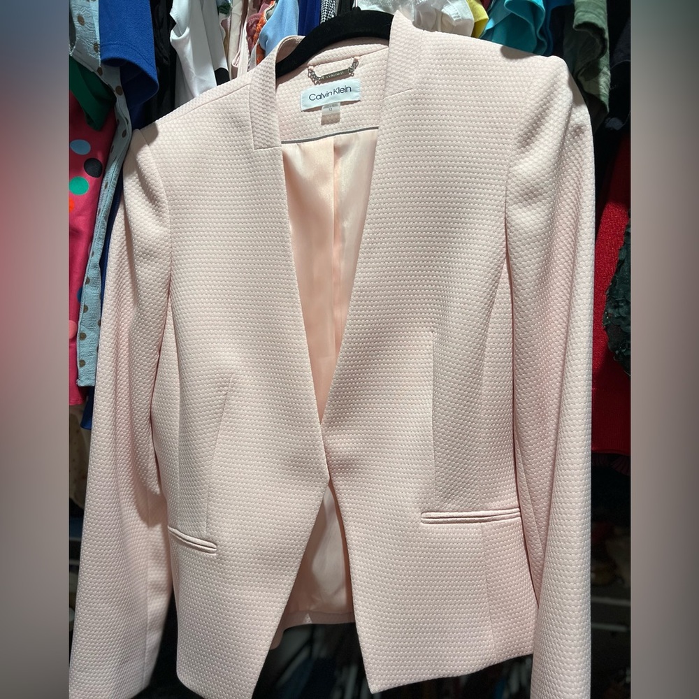 Calvin Klein pale pink blazer